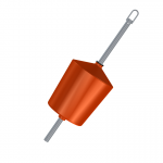 Flytboj 100 L 54 mm med ten